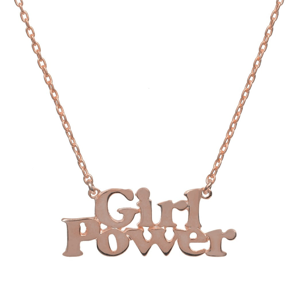 Girl Power Necklace-Rose Gold - Bing Bang Jewelry NYC