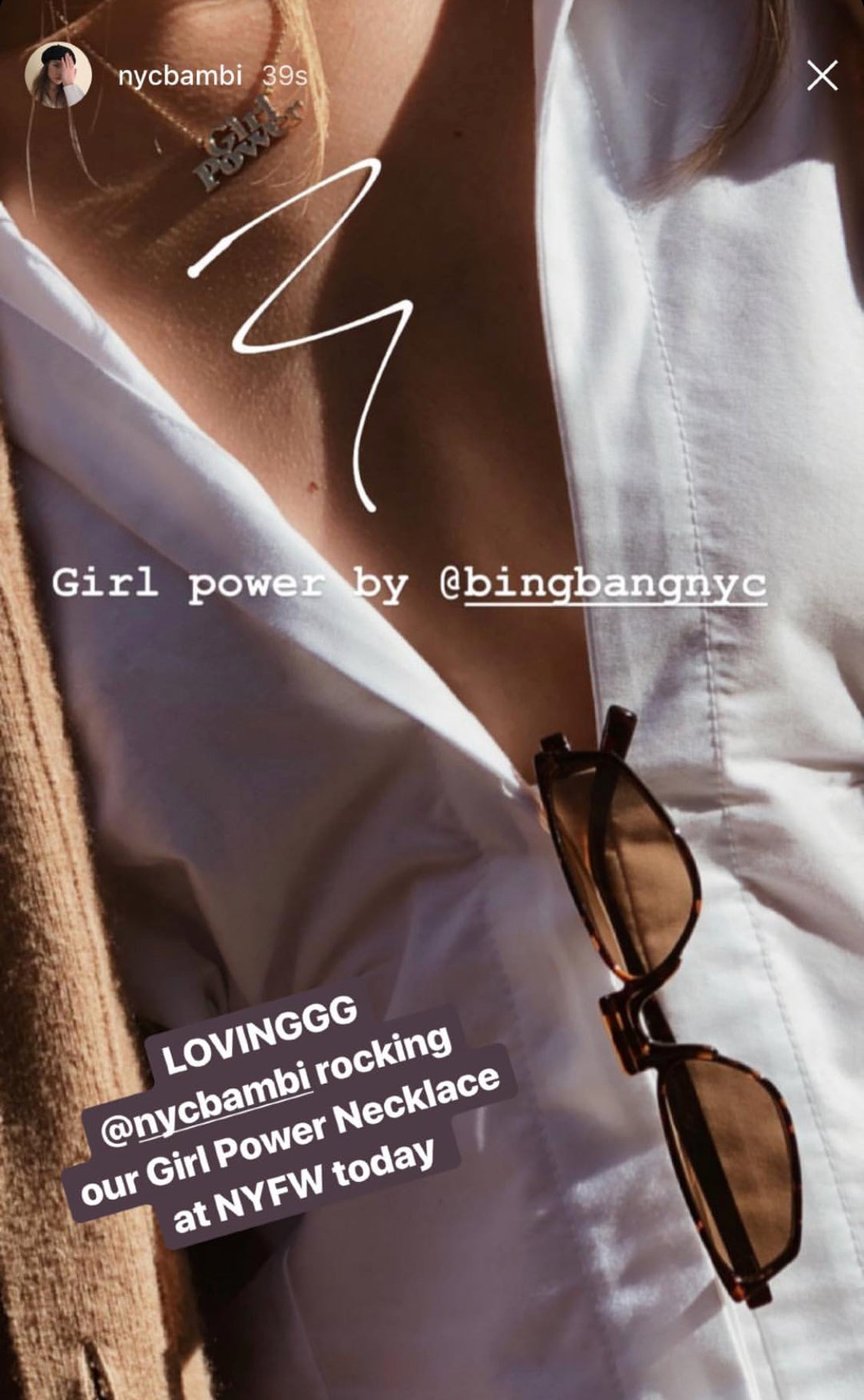 Girl Power Necklace-Rose Gold - Bing Bang Jewelry NYC